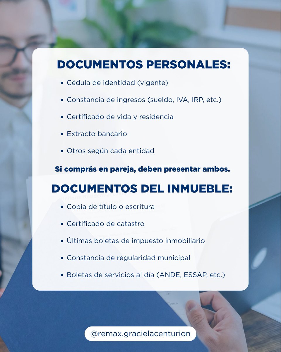 MaxGraciela's tweet photo. ¿Vas a comprar con crédito hipotecario? 🏡
Te cuento qué papeles necesitás y cómo es el proceso paso a paso.
📲 Escribime y lo vemos juntos. https://t.co/unYw0QLBc9
