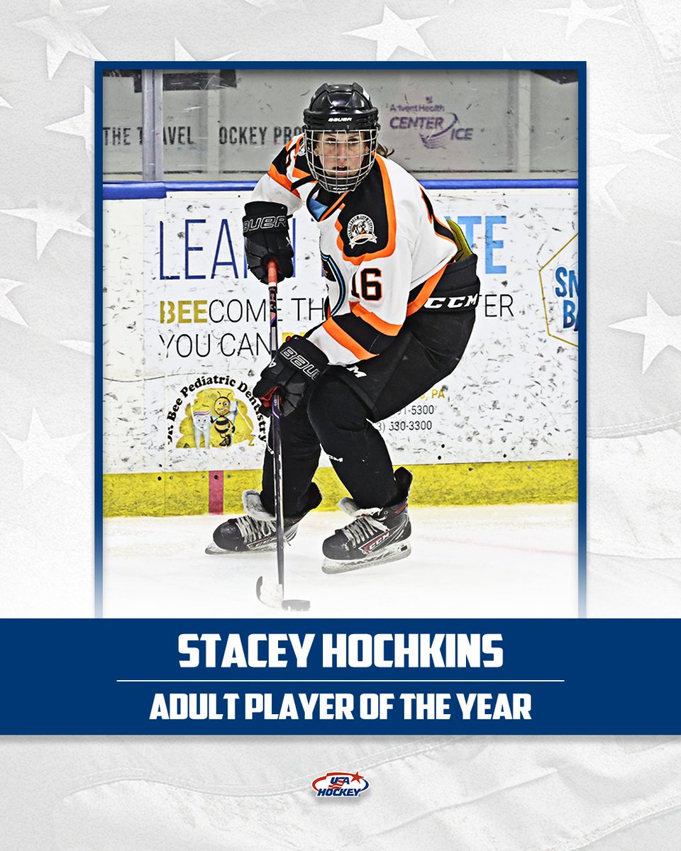 From standout college star to adult national champ, coach and role model — Stacey Hochkins lives and breathes hockey.

For her passion and impact at every level, she’s USA Hockey’s 2025 Adult Player of the Year.

Annual Awards Story: bit.ly/45FiZbx