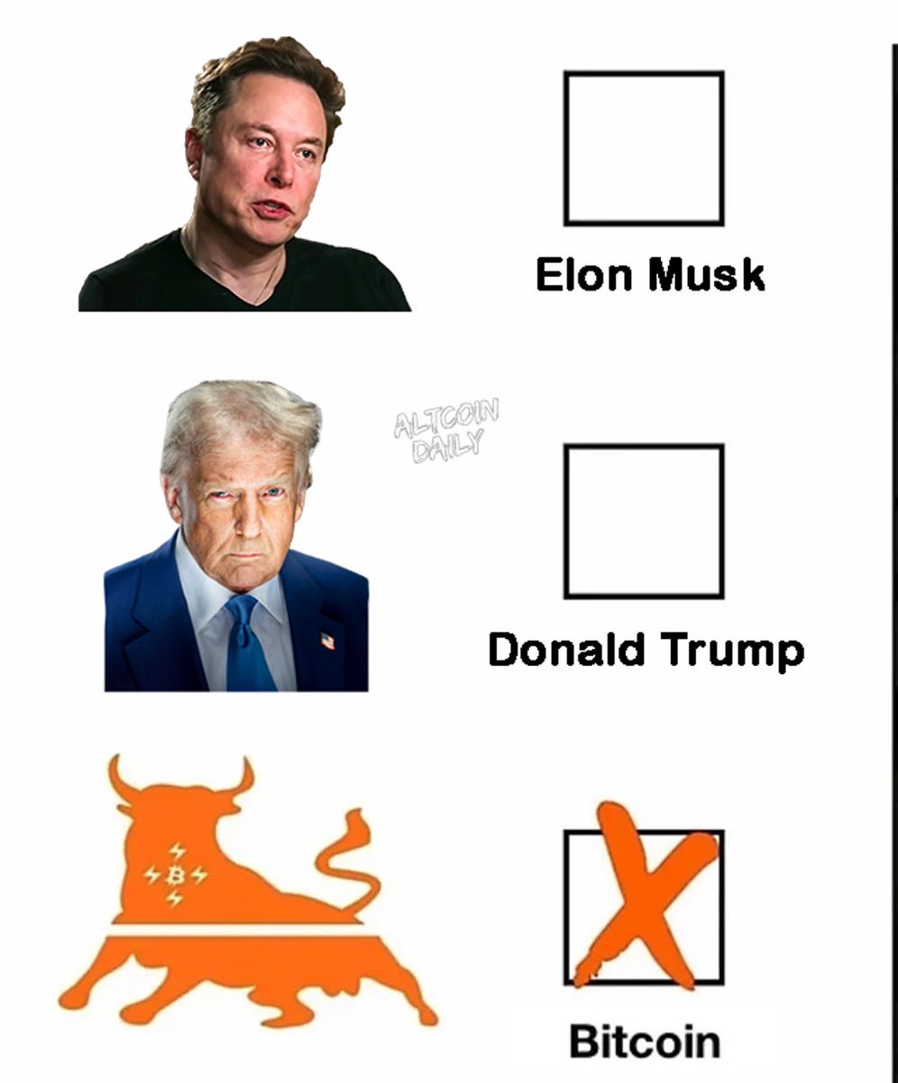 AltcoinDaily's tweet photo. Anyone else? 🤔

#Bitcoin #ElonMusk #DonaldTrump https://t.co/9gWqEfCcx6