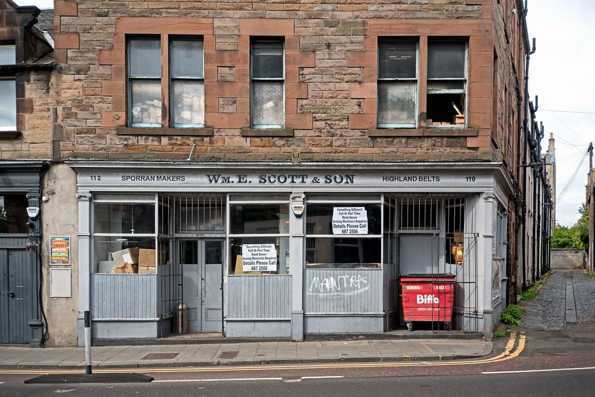 AlanWilson_SP's tweet image. The premises of William E Scott & Son, makers of sporrans and Highland belts, in Causewayside. #Edinburgh #ShopFrontFriday