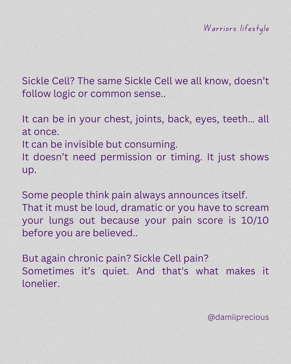 _damiprecious's tweet photo. Day 5/30

Not all pain is visible.
Not all pain is loud.
But every pain is real. 💜

What’s something people assume about you that’s not true? https://t.co/oh2PuiSBOL