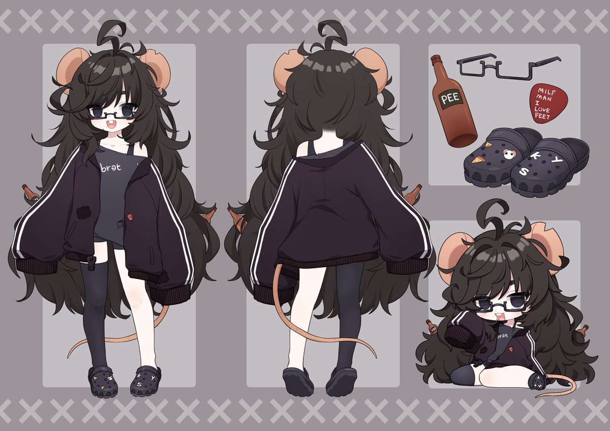 hi, i'm riri your stinky dumb gross ratgirl
cheesed  too meet you... probably 🧀

oshimark : 🐀🍻
fanname : rattardés
fanart : #ririrart