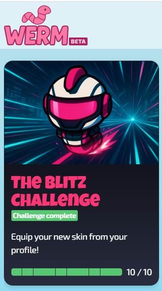 dedyfarezz's tweet photo. 10 Blitz runs: complete ✅
Turbo racer werm: unlocked 🏎 

Love the new Blitz update on @werm_fun! https://t.co/XZoas1eXco