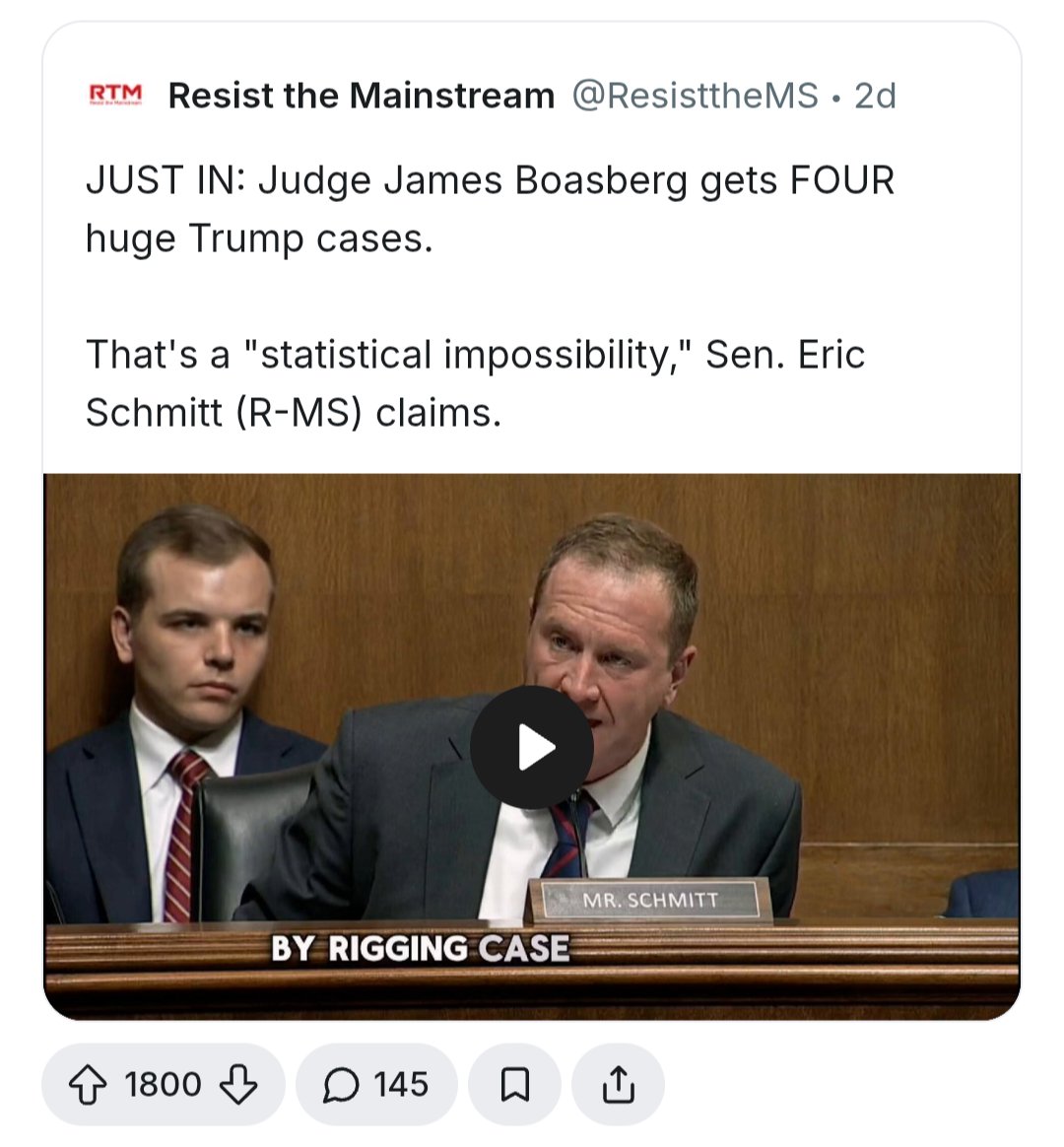 The news is finally catching up with the numbers I crunched on this anomaly months ago. This guy is assigning himself the cases he wants when he's obviously biased. The problem is getting this Congress to do a damn thing about is also seemingly a statistical impossibility.