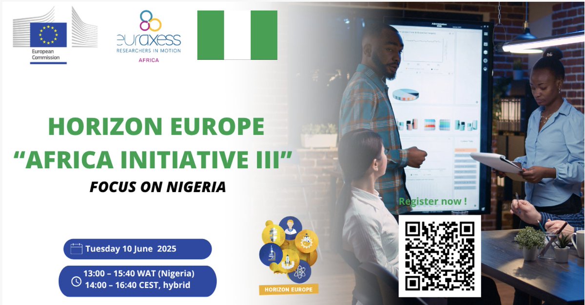 EURAXESS Africa (@euraxessafrica) on Twitter photo ๐ข ๐
๐ค๐๐ฃ ๐ช๐จ ๐๐ค๐ง ๐ ๐๐๐๐-๐ก๐๐ซ๐๐ก ๐๐ค๐ง๐๐ฏ๐ค๐ฃ ๐๐ช๐ง๐ค๐ฅ๐ ๐๐ฃ๐๐ค ๐๐๐จ๐จ๐๐ค๐ฃ: ๐๐ค๐๐ช๐จ ๐ค๐ฃ ๐๐๐๐๐ง๐๐ ๐ช๐บ๐ณ๐ฌ
๐
Tuesday, 10 June
๐ 1:00โ3:40 PM WAT | 2:00โ4:40 PM CEST
๐ shorturl.at/ukO38
#EUGlobalApproach #HorizonEU #AfricaInitiative3 ๐ข ๐
๐ค๐๐ฃ ๐ช๐จ ๐๐ค๐ง ๐ ๐๐๐๐-๐ก๐๐ซ๐๐ก ๐๐ค๐ง๐๐ฏ๐ค๐ฃ ๐๐ช๐ง๐ค๐ฅ๐ ๐๐ฃ๐๐ค ๐๐๐จ๐จ๐๐ค๐ฃ: ๐๐ค๐๐ช๐จ ๐ค๐ฃ ๐๐๐๐๐ง๐๐ ๐ช๐บ๐ณ๐ฌ
๐
Tuesday, 10 June
๐ 1:00โ3:40 PM WAT | 2:00โ4:40 PM CEST
๐ shorturl.at/ukO38
#EUGlobalApproach #HorizonEU #AfricaInitiative3