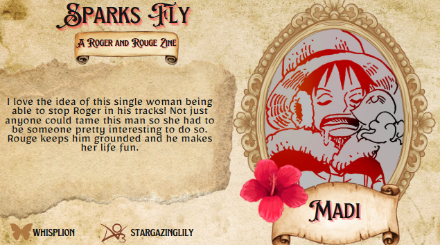 Sharing with you a story that makes Sparks Fly!  Telling the Story of Roger and Rouge once more is  Madi!
