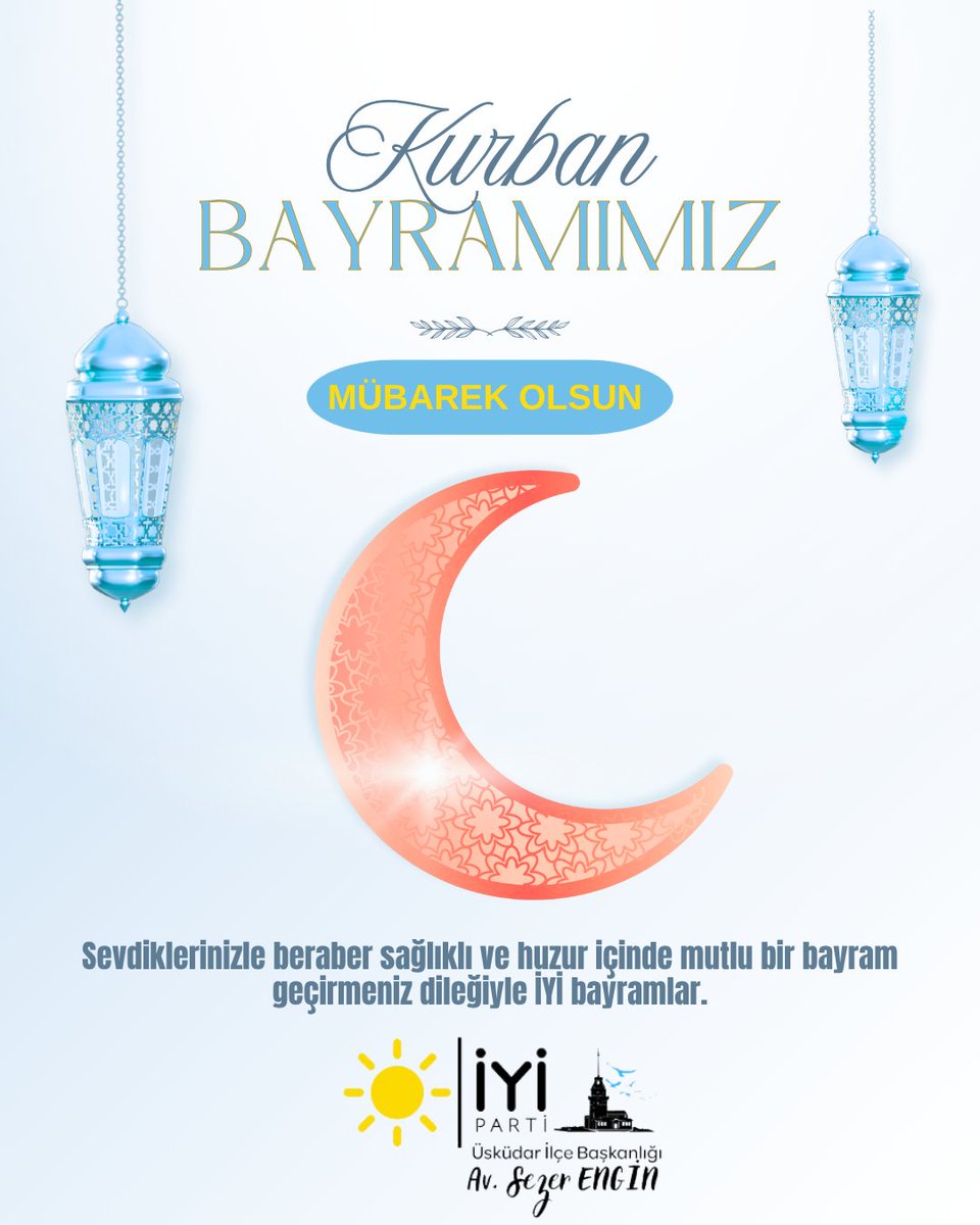 Kurban Bayramımız Mübarek Olsun. ☀️🇹🇷

Paylaşmanın, dayanışmanın ve kardeşliğin en güzel örneklerinden biri olan Kurban Bayramı’nın; başta Üsküdar'lı hemşehrilerimiz olmak üzere, İstanbula ve aziz milletimize sağlık, huzur ve bereket getirmesini temenni ediyoruz.

Kurban