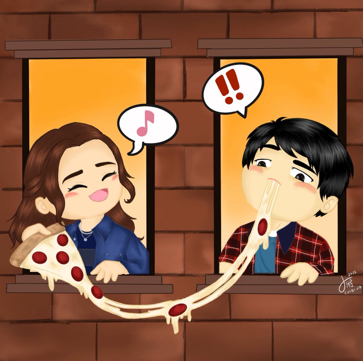 Mia, Li, a slice of Victory Pizza and an epic cheese pull.  Saw Karate Kid: Legends two days ago -- super fun movie! 

Also posted on IG