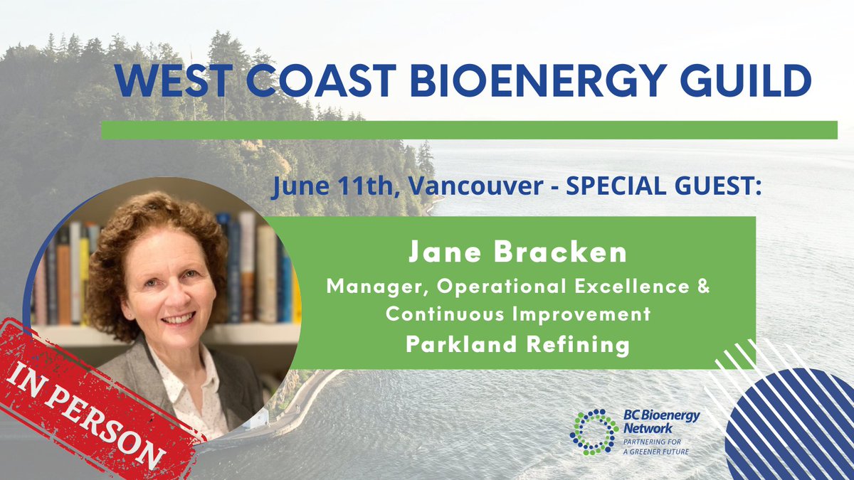 BC Bioenergy Network (BCBN) (@bcbioenergy) on Twitter photo ๐ Just 1 week to go!
Join us on June 11 in Vancouver for the West Coast Bioenergy Guild with guest Jane Bracken (Parkland Refining) on producing low-carbon fuels.
๐ฏ Networking
๐ฝ๏ธ gourmet lunch
๐ก live insights
๐๏ธ $45
๐ โฆergy-network-association.s1.yapla.com/en/event-69989
#CleanFuels #Bioenergy #BCBN ๐ Just 1 week to go!
Join us on June 11 in Vancouver for the West Coast Bioenergy Guild with guest Jane Bracken (Parkland Refining) on producing low-carbon fuels.
๐ฏ Networking
๐ฝ๏ธ gourmet lunch
๐ก live insights
๐๏ธ $45
๐ โฆergy-network-association.s1.yapla.com/en/event-69989
#CleanFuels #Bioenergy #BCBN