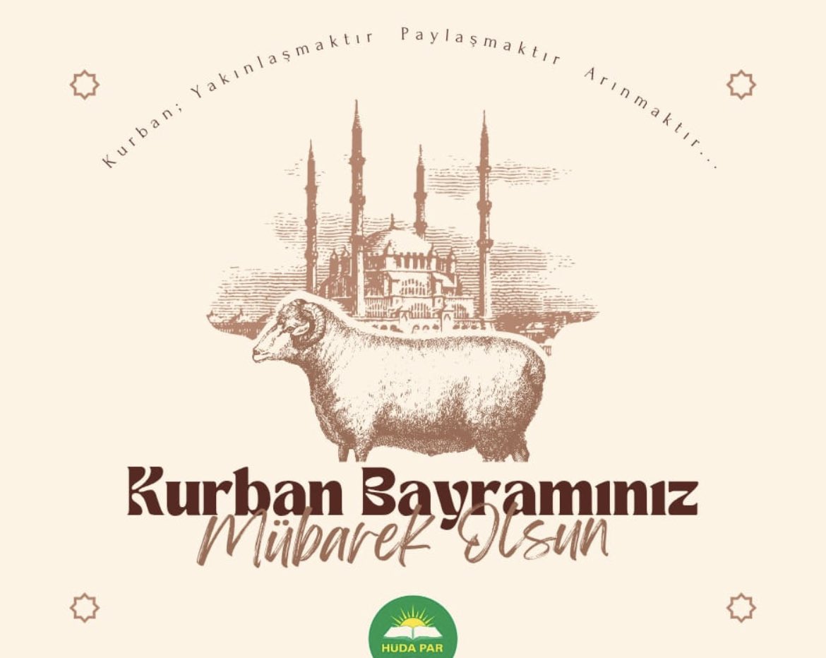 Mübarek Kurban Bayramınızı en içten dileklerimle tebrik eder; basta Gazzeli kardeslerimiz olmak üzere tüm mazlumların kurtulusuna vesile olmasini dilerim.
Bayramin size, ailenize, milletimize, Islam âlemine ve bütün insanliga huzur getirmesini Cenab-1 Hak'tan niyaz ederim.