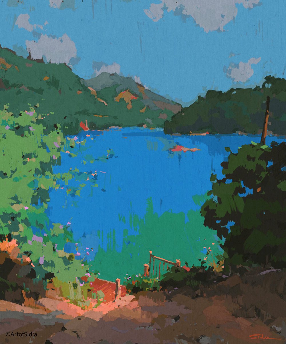Artofsidra's tweet image. 💙
#landscape #Kerala #Procreate #illustration #backgroundart