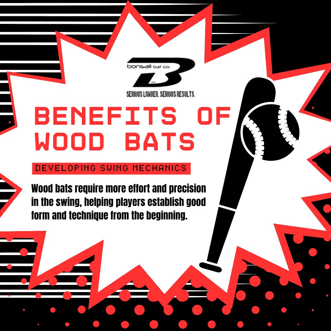 Welcome to wood bats 1️⃣0️⃣1️⃣! 

Little league parents especially why wood bats? 🤔

Check out this benefit, esp. for young age players (and yes, Bonsall wood bats are allowed, meeting all Little League/USA Baseball Bat standards). ⬇️

More fun facts to come! ✨

#ThursdayThoughts