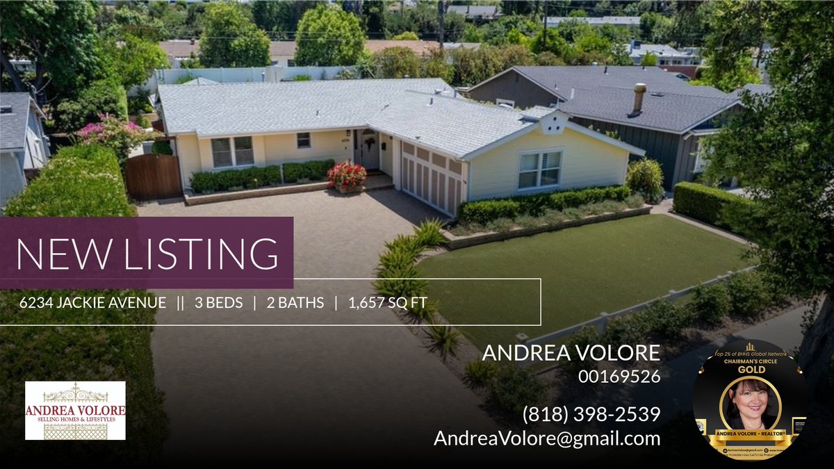 lovehomes's tweet photo. 📍 New Listing 📍 Take a look at this fantastic new property that just hit the market located at 6234 Jackie Avenue in Woodland Hills. Reach out here or at (818) 398-2539 for more information

ANDREA VOLORE -  REALTOR®
Selling Home... https://t.co/zC6Z9S2NoQ https://t.co/TYOfjix5M3