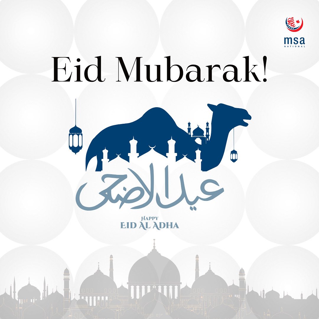 May the blessings of Allah SWT fill your life with happiness and prosperity. 

Wishing you all a blessed and joyous Eid-Al-Adha! Remember to keep those facing injustice all around the world in your duas. 

#MSA #Muslim #muslimstudentassociation #MSAnational