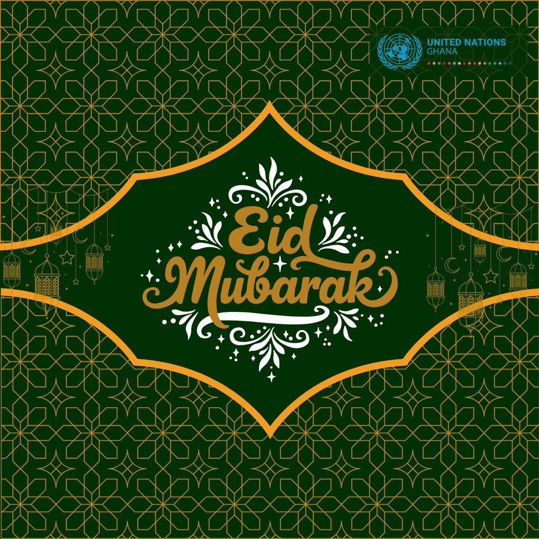 UNinGhana's tweet photo. Eid Mubarak! 
May the spirit of Eid al-Adha inspire us all to embrace empathy, generosity, and compassion.
Wishing a joyful and blessed Eid ul-Adha to everyone celebrating. https://t.co/pgirnTsoj7