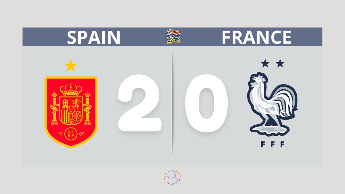 EDFUpdate's tweet image. Halftime. 

🇪🇸 2-0 🇫🇷 #SPAFRA | #NationsLeague