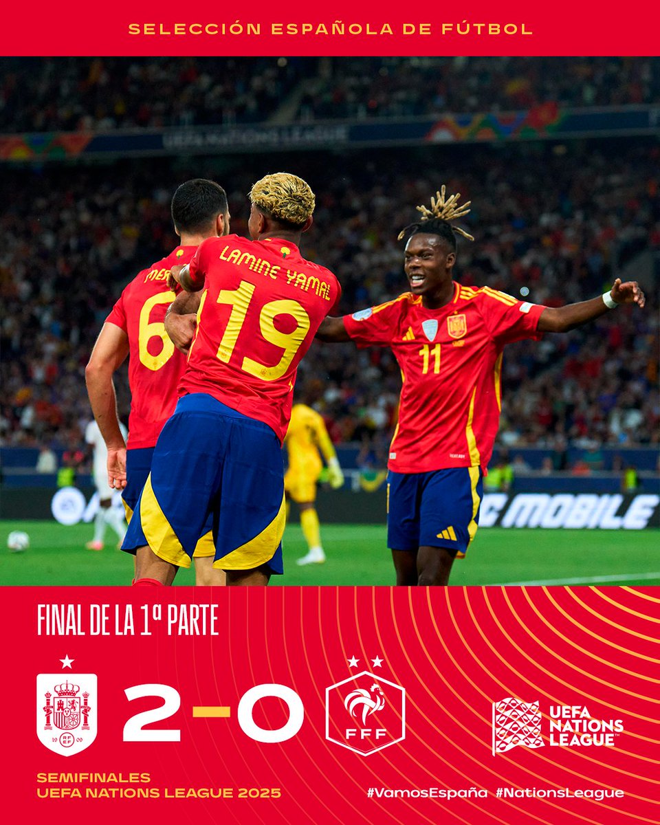 SEFutbol's tweet photo. 🏁 ¡¡𝗗𝗘𝗦𝗖𝗔𝗡𝗦𝗢 𝗘𝗡 𝗦𝗧𝗨𝗧𝗧𝗚𝗔𝗥𝗧!!

🇪🇸 🆚 🇫🇷 | 2-0 | 45+2’

#VamosEspaña | #NationsLeague https://t.co/Bcrw05bCWH
