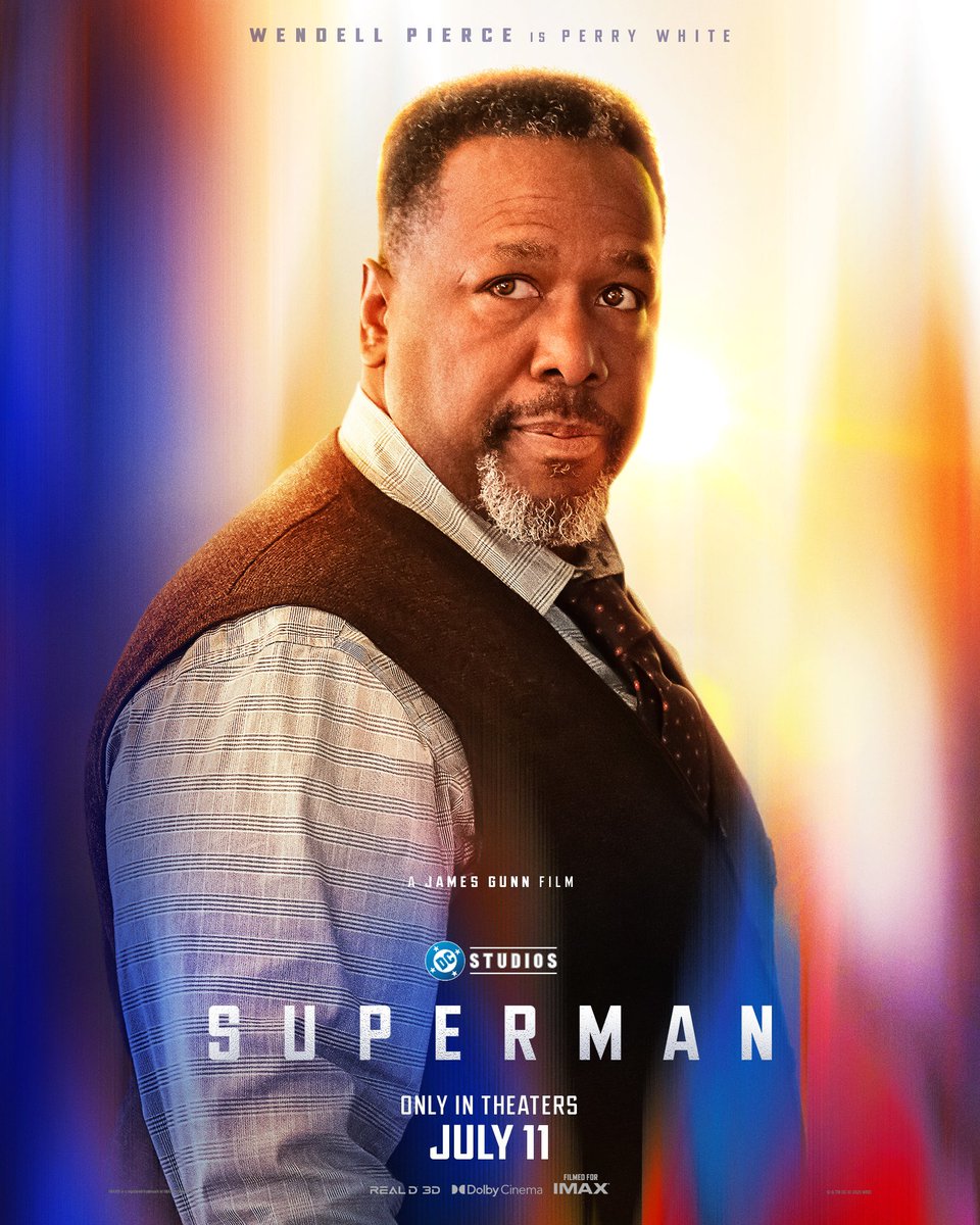 David Corenswet as Clark Kent, Rachel Brosnahan as Lois Lane and Wendell Pierce as Perry White in #Superman 

The movie hits theatres on July 11.