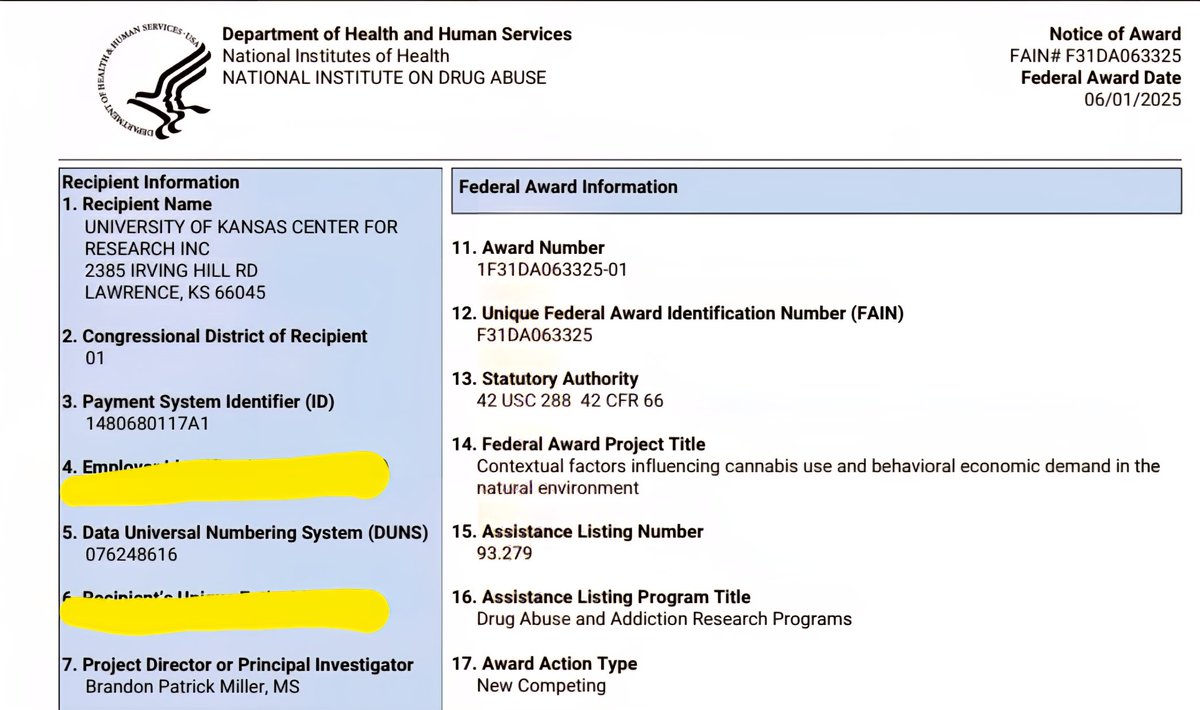 B_P_Miller's tweet image. I&apos;m excited to share that I just received my NoA from @NIDAnews for my F31.