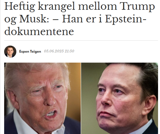 espenteigen's tweet photo. Heftig showdown mellom Donald Trump og Elon Musk. Kan det sant det Musk hevder? https://t.co/rKchT30VBM