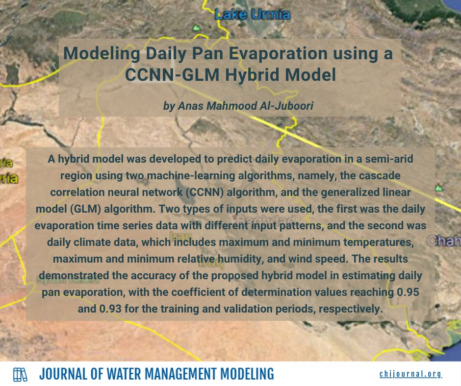 Visit chijournal.org to read the latest paper published by the Journal of Water Management Modeling, the world's premier open access exchange in the special sub-discipline of water management modeling.