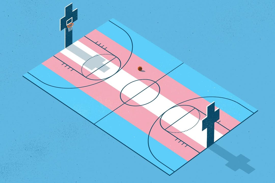 "Would Jesus play?" ✝️

Rob Dobi (<a href="/Robdobi/">Rob Dobi 🏁</a>) shares a new illustration for @SFStandard.  A transgender opponent sparks a moral crisis for a Christian high school.

Contact Rob for your next illustration project.

#transrights #TransRightsAreHumanRights #lgbtqrights #pridemonth