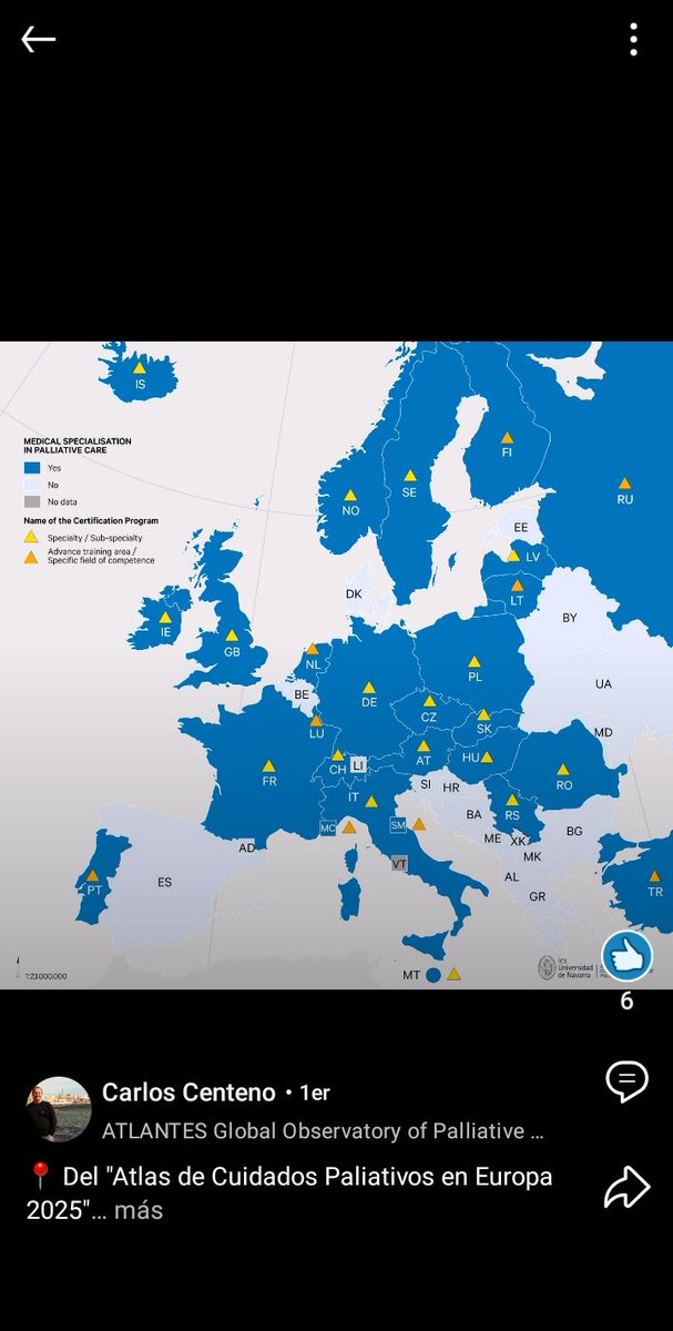 El mapa de la Vergüenza. Gracias   al Dr. Centeno por visibilizar a través de los datos una triste realidad. España no reconoce los Cuidados Paliativos. Quienes son los que niegan una realidad europea.