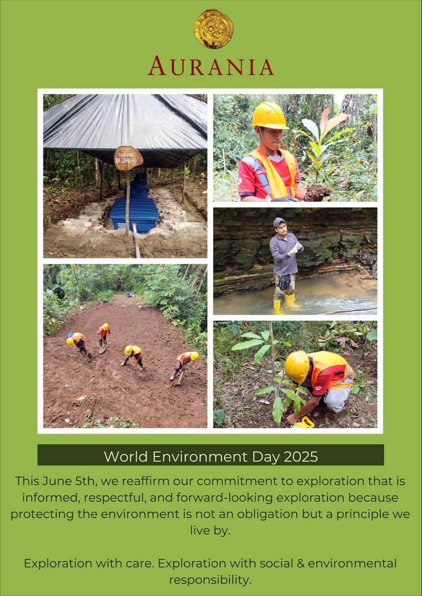 World Environment Day 2025
At Aurania, we believe that mineral exploration must include environmental respect in every step.
#WorldEnvironmentDay #Aurania #ResponsibleExploration #EnvironmentalStewardship