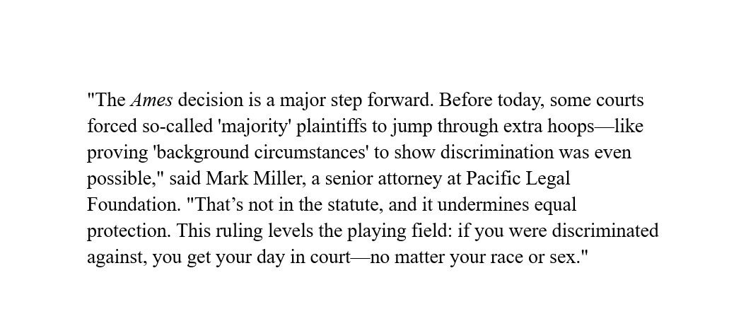 Chris Woodward (@reporterchrisw) on Twitter photo re: The #SupremeCourt ruling Ames v. Ohio Department of Youth Services
Here's a statement from <a href="/PacificLegal/">Pacific Legal 🗡⚖️</a>: re: The #SupremeCourt ruling Ames v. Ohio Department of Youth Services
Here's a statement from <a href="/PacificLegal/">Pacific Legal 🗡⚖️</a>: