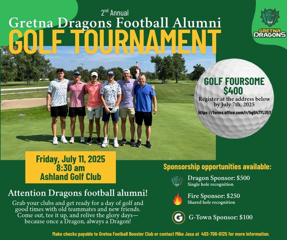 GHSDragonFB's tweet photo. https://t.co/vfnBbwsZN5

The above Link is the sign up form for our 2nd Annual Gretna Football Alumni Golf tournament.  We had a great time last year! https://t.co/7xYmsJWIkE
