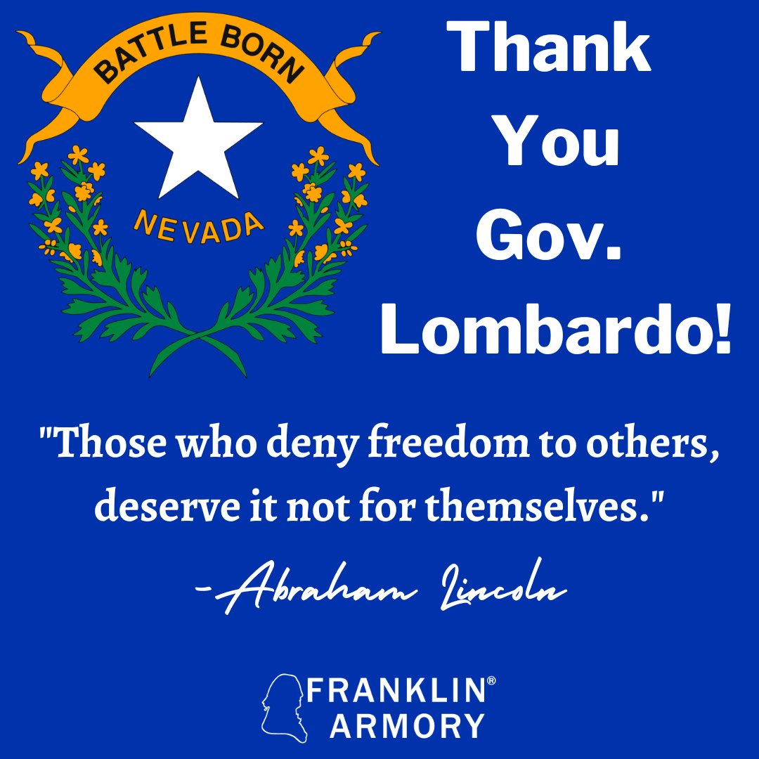Franklin Armory® (@franklinarmory) on Twitter photo Nevada Gov. <a href="/JosephMLombardo/">Governor Joe Lombardo</a> rightfully vetoed AB 245. Constitutional rights apply to ALL legal adult US Citizens. The #2A is not a second-class right. Some in our State legislature clearly believe otherwise. Duly noted and we’ll see you in November! #AB245 #NVLeg #TheNevadaWay Nevada Gov. <a href="/JosephMLombardo/">Governor Joe Lombardo</a> rightfully vetoed AB 245. Constitutional rights apply to ALL legal adult US Citizens. The #2A is not a second-class right. Some in our State legislature clearly believe otherwise. Duly noted and we’ll see you in November! #AB245 #NVLeg #TheNevadaWay