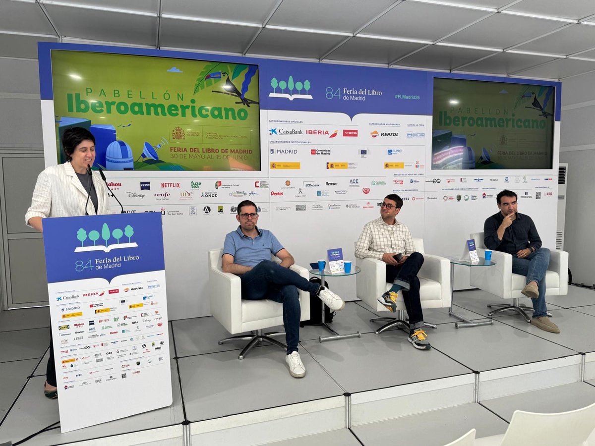Eva Descarrega (@descarregaeva) on Twitter photo El director Promoción Cultural Ministerio Cultura 🇦🇩,Joan Marc Joval,y los editores andorranos <a href="/oliververges/">Oliver Vergés Pons</a> <a href="/JanArimany/">Jan Arimany</a> han mantenido una conversación sobre actualidad y retos de futuro del sector del Libro en Andorra en el Pabellón Iberiamericano de la <a href="/FLMadrid/">Feria del Libro de Madrid</a> <a href="/SEGIBdigital/">SEGIB</a> El director Promoción Cultural Ministerio Cultura 🇦🇩,Joan Marc Joval,y los editores andorranos <a href="/oliververges/">Oliver Vergés Pons</a> <a href="/JanArimany/">Jan Arimany</a> han mantenido una conversación sobre actualidad y retos de futuro del sector del Libro en Andorra en el Pabellón Iberiamericano de la <a href="/FLMadrid/">Feria del Libro de Madrid</a> <a href="/SEGIBdigital/">SEGIB</a>