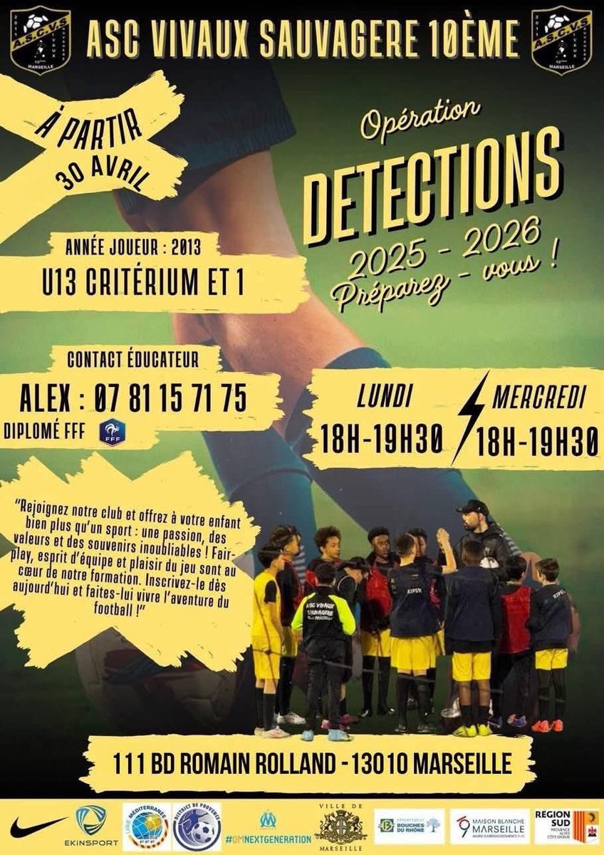 AscVS13010's tweet photo. Jusqu’à la fin juin
#detections #football #marseille #footamateur #OMnextgeneration https://t.co/wksbGafhfL