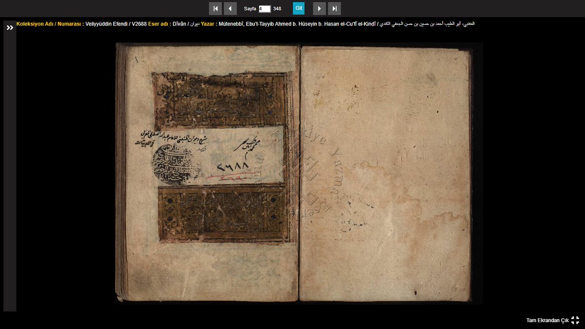 mohammedaiesh's tweet image. #ديوان_المتنبي
نسخة عتيقة من شرح ديوان المتنبي للحسين بن عبيد الله الصقلي
تاريخ نسخها 570هـ
من مقتنيات Veliyyüddin Efendi / V2688