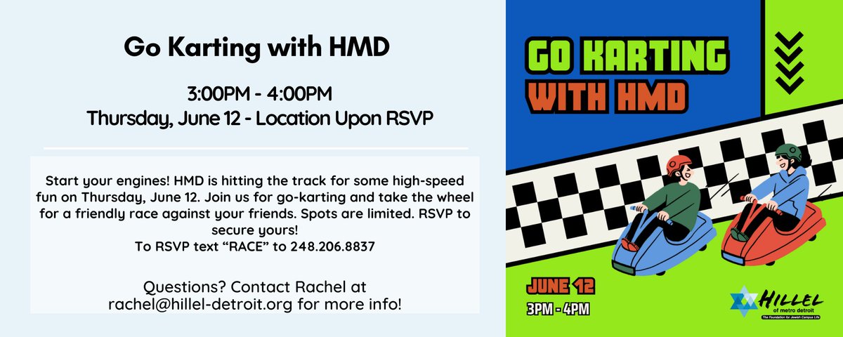 🏎️ Join HMD for a Wheel Good (and Fast) Time - mailchi.mp/hillel-detroit…