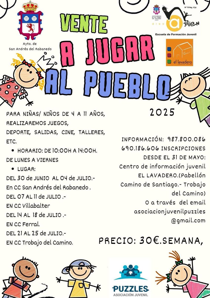 Ayuntamiento de San Andrés (@aytosanandres) on Twitter photo 📍☀️VERANO 2025☀️📍
El <a href="/aytosanandres/">Ayuntamiento de San Andrés</a>, a través del Centro Joven “El Lavadero”, te propone varias actividades para conciliar la vida familiar y laboral durante el periodo estival
#verano #educación #infancia #juventud #jugar #aprender #sanandresdelrabanedo 📍☀️VERANO 2025☀️📍
El <a href="/aytosanandres/">Ayuntamiento de San Andrés</a>, a través del Centro Joven “El Lavadero”, te propone varias actividades para conciliar la vida familiar y laboral durante el periodo estival
#verano #educación #infancia #juventud #jugar #aprender #sanandresdelrabanedo