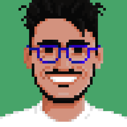 Still grinding away at #pixelart practice with a portrait of my friend <a href="/Dr_JokeRed/">Dr_JokeRed</a> who was nice enough to model (with clothes on) for me. Definitely picked up some tricks doing this one, but man I've got miles to go...
