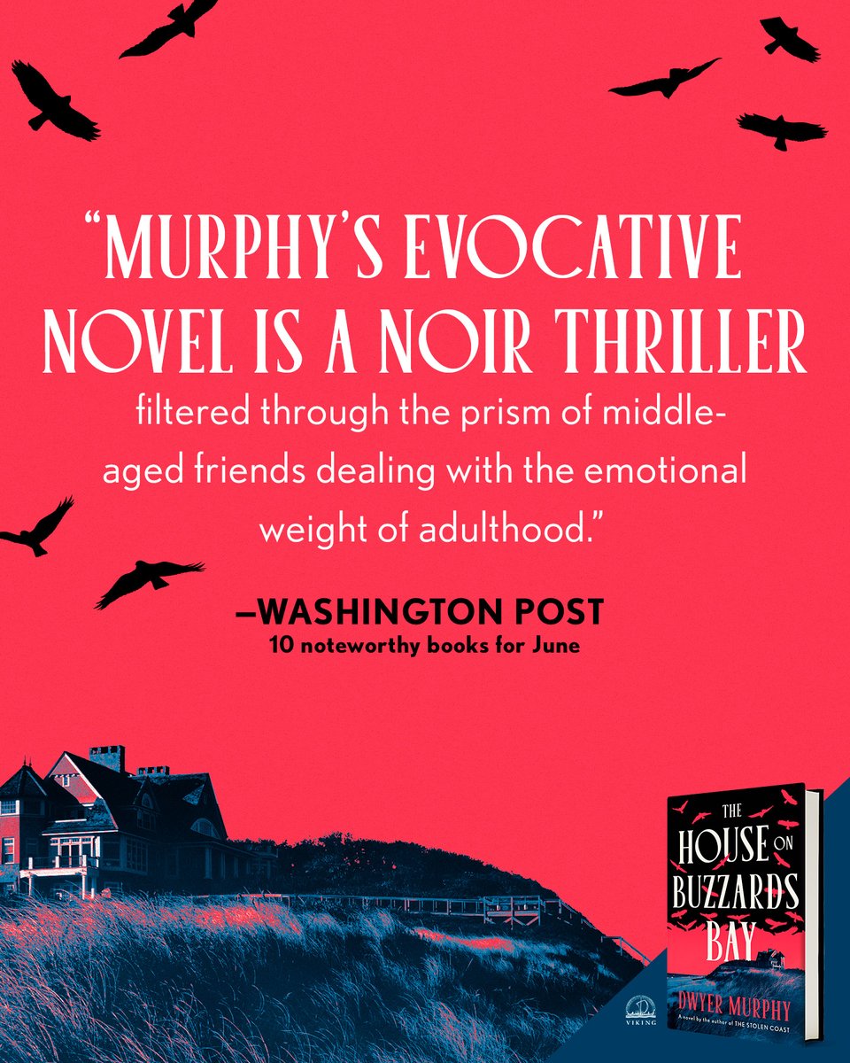 Viking Books (@vikingbooks) on Twitter photo THE HOUSE ON BUZZARDS BAY by <a href="/DwyerMurphy/">Dwyer Murphy</a> is one of <a href="/washingtonpost/">The Washington Post</a>'s 10 noteworthy books for June! 🎉✨
Learn more about this "evocative novel" before it goes on sale June 24: bit.ly/4jIQZHG THE HOUSE ON BUZZARDS BAY by <a href="/DwyerMurphy/">Dwyer Murphy</a> is one of <a href="/washingtonpost/">The Washington Post</a>'s 10 noteworthy books for June! 🎉✨
Learn more about this "evocative novel" before it goes on sale June 24: bit.ly/4jIQZHG