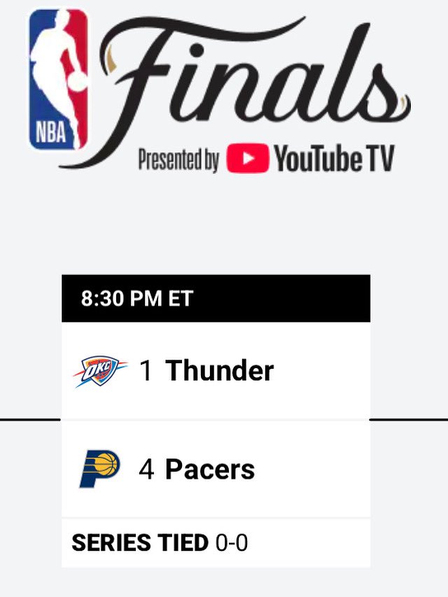 Tim McCarthy (@mctim11) on Twitter photo What a <a href="/NBA/">NBA</a> finals series to look forward to with <a href="/okcthunder/">OKC THUNDER</a> favourites but <a href="/Pacers/">Indiana Pacers</a> have been defying gravity all year to get here, canât wait to watch this battle.
#NBAFinals
<a href="/BballIrl/">Basketball Ireland</a> <a href="/offtheball/">Off The Ball</a> <a href="/RTEsport/">RTĂ Sport</a> <a href="/ExaminerSport/">Irish Examiner Sport</a> <a href="/echolivecork/">EchoLive.ie</a> <a href="/SecondCaptains/">Second Captains</a> What a <a href="/NBA/">NBA</a> finals series to look forward to with <a href="/okcthunder/">OKC THUNDER</a> favourites but <a href="/Pacers/">Indiana Pacers</a> have been defying gravity all year to get here, canât wait to watch this battle.
#NBAFinals
<a href="/BballIrl/">Basketball Ireland</a> <a href="/offtheball/">Off The Ball</a> <a href="/RTEsport/">RTĂ Sport</a> <a href="/ExaminerSport/">Irish Examiner Sport</a> <a href="/echolivecork/">EchoLive.ie</a> <a href="/SecondCaptains/">Second Captains</a>