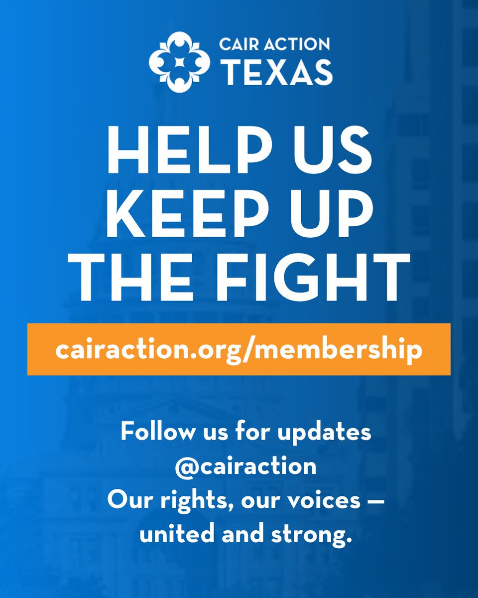 We helped stop or fix 2 dangerous bills in TX:
✅ SB 2972 — protected campus protests
✅ SB 2595 — stopped criminalizing masks
 This is what people power looks like.
 Stay loud. Stay united.
 #TXLege #CAIRAction #MuslimCivicPower