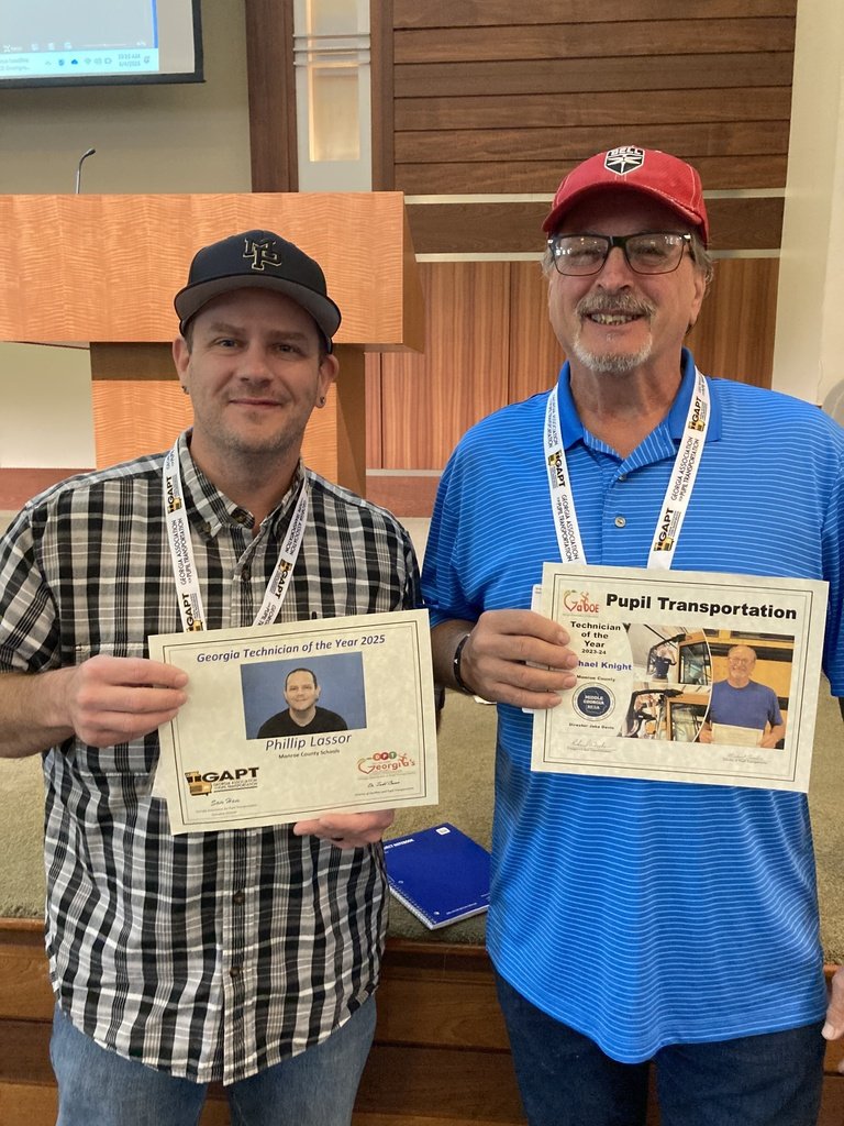 MCS mechanic Phillip Lassor was named 2025 Georgia Technician of the Year by GAPT and GaDOE! Last year, Michael Knight received the same award. It's a big deal for any technician to win this title, but to have two in the same district win back-to-back is an impressive feat.