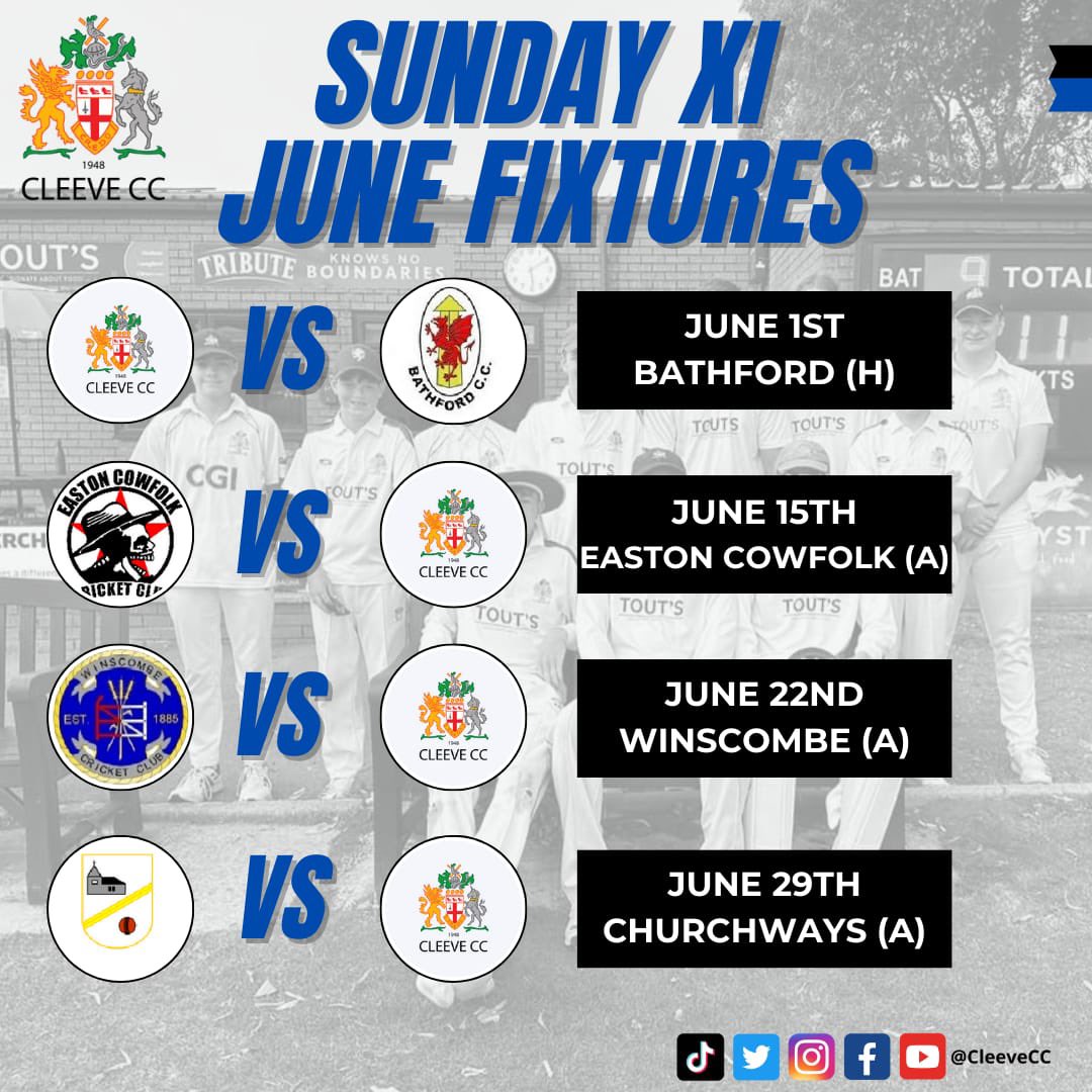 Senior June fixtures 🏏