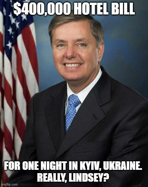 Not only did Lindsey Graham go to Ukraine but he also spent 400,000 on a hotel bill which he approved. 🇺🇸🇺🇸🇺🇸 #HIAW