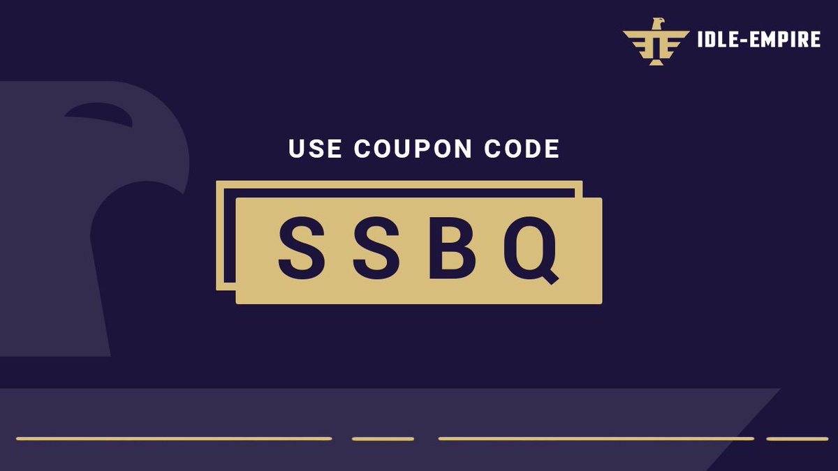 New coupon code available! 🆓

Use the code "SSBQ" to earn 130 points - only valid for 23 hours! ⏳

Redeem your coupon here: idle-empire.com/panel/account/…