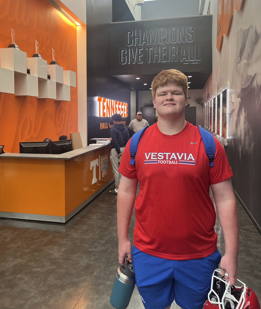 JWest_79 (@79jwest97977) on Twitter photo In the Trenches today with <a href="/Vol_Football/">Tennessee Football</a>! 🍊Lots of work, grinding and COMPETING.
Thank you <a href="/KevinP_71/">Kevin Pendleton</a> <a href="/Gelarbee/">Glen Elarbee</a> <a href="/CoachLabidou/">Chris Labidou 🇭🇹</a> and <a href="/coachjoshheupel/">Josh Heupel</a> for a great camp. It made the trip from Vestavia Hills to Rocky Top well worth it!
<a href="/RecruitTheHills/">RECRUIT VESTAVIA</a> <a href="/1rebelfootball/">Vestavia Hills Football</a> In the Trenches today with <a href="/Vol_Football/">Tennessee Football</a>! 🍊Lots of work, grinding and COMPETING.
Thank you <a href="/KevinP_71/">Kevin Pendleton</a> <a href="/Gelarbee/">Glen Elarbee</a> <a href="/CoachLabidou/">Chris Labidou 🇭🇹</a> and <a href="/coachjoshheupel/">Josh Heupel</a> for a great camp. It made the trip from Vestavia Hills to Rocky Top well worth it!
<a href="/RecruitTheHills/">RECRUIT VESTAVIA</a> <a href="/1rebelfootball/">Vestavia Hills Football</a>