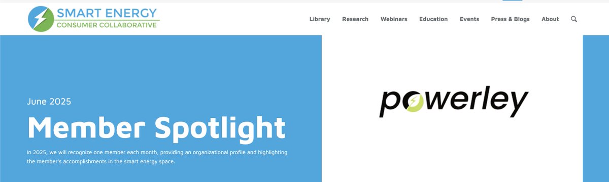 🎉 Thanks to Smart Energy Consumer Collaborative for featuring Powerley as the June Member Spotlight!  

We’re proud to support utilities with AI-powered solutions that simplify home energy management.  

Read the feature: bit.ly/43FdZB7 

#Energy #AI #powerley #SECC