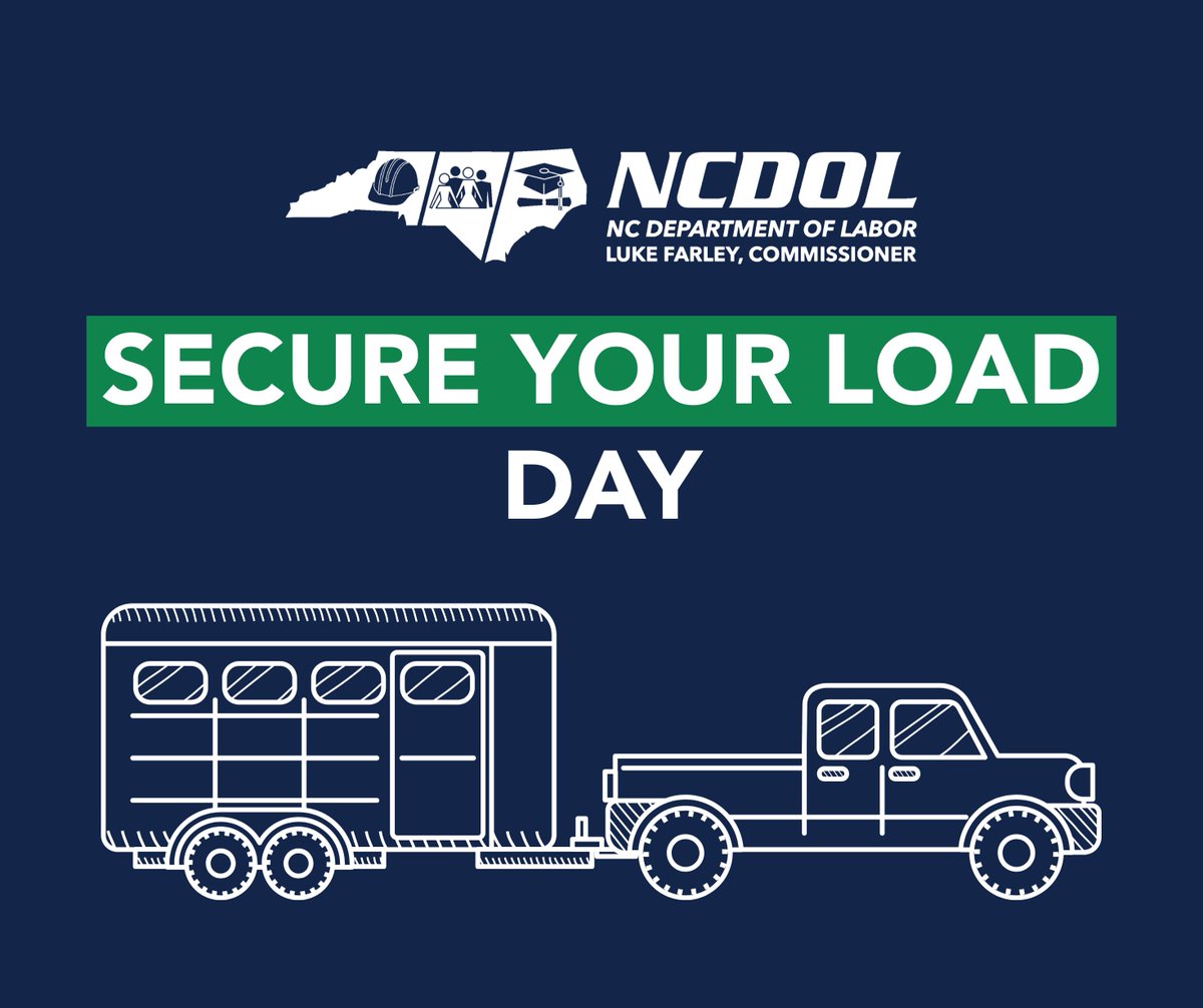 NC Department of Labor (@ncdol) on Twitter photo Unsecured loads aren’t just a safety risk — they’re a real danger on our roads and job sites.
On this Secure Your Load Day, Commissioner <a href="/LukeFarleyNC/">Luke Farley</a> and the N.C. Department of Labor urge every driver and worker to double-check straps, tarps, and tie-downs before hitting the Unsecured loads aren’t just a safety risk — they’re a real danger on our roads and job sites.
On this Secure Your Load Day, Commissioner <a href="/LukeFarleyNC/">Luke Farley</a> and the N.C. Department of Labor urge every driver and worker to double-check straps, tarps, and tie-downs before hitting the