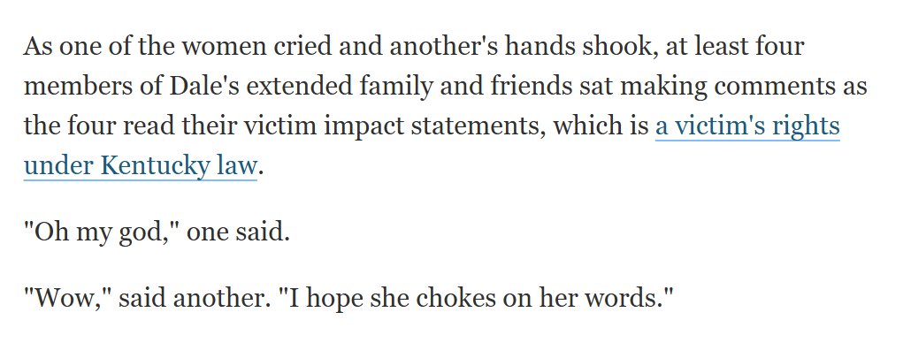 Josh Wood (@jwoodjourno) on Twitter photo This was the scene yesterday in a Bardstown, KY courtroom as four women gave victim impact statements about harassment and sexual abuse by a high school coach when they were minors.
From <a href="/stephkuzy/">Stephanie Kuzydym</a>: courier-journal.com/story/news/loc… This was the scene yesterday in a Bardstown, KY courtroom as four women gave victim impact statements about harassment and sexual abuse by a high school coach when they were minors.
From <a href="/stephkuzy/">Stephanie Kuzydym</a>: courier-journal.com/story/news/loc…
