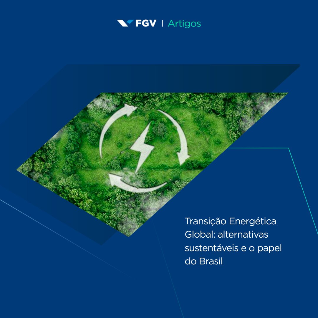 #DiaMundialdoMeioAmbiente l A transição energética global já começou, e o Brasil tem tudo para liderar. Com políticas públicas em evolução e protagonismo na COP30, o país pode ser chave para um futuro de baixo carbono. Leia no novo artigo: tinyurl.com/y7akestu #FGVExplica