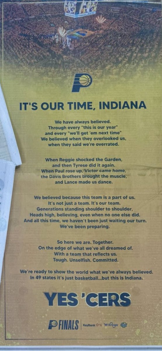 drrobert6's tweet photo. It’s our time Indiana! #pacers https://t.co/fMzA1Ir2Q7